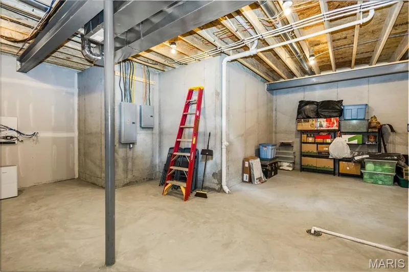 Unfinished area of the basement - 2nd set of electric panels.  Other set is on the other side of the house in the garage — 4444 Augusta Shores Drive, Augusta, MO 63332
