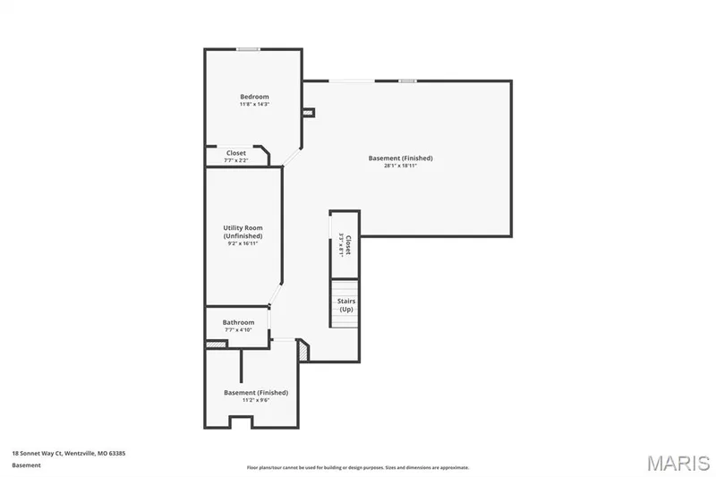 Lower level floor plan — 18 Sonnet Way Court, Wentzville, MO 63385