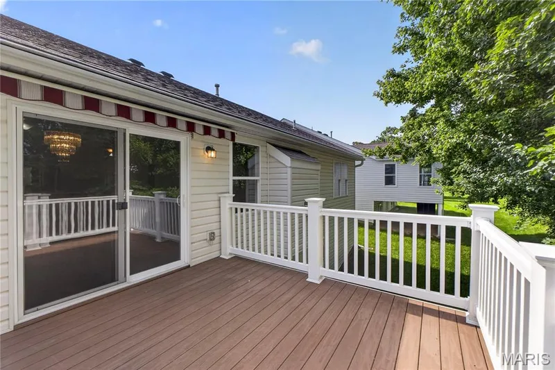 Deck has retractable awning for comfort! — 403 Newport Drive, St Peters, MO 63376