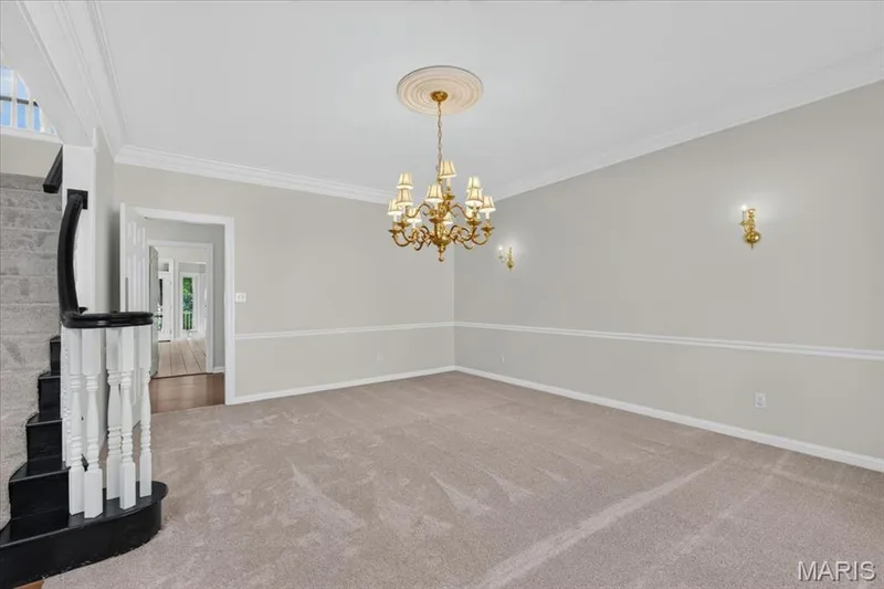 Dining area with moldings — 16557 Baxter Forest Ridge Drive, Chesterfield, MO 63005