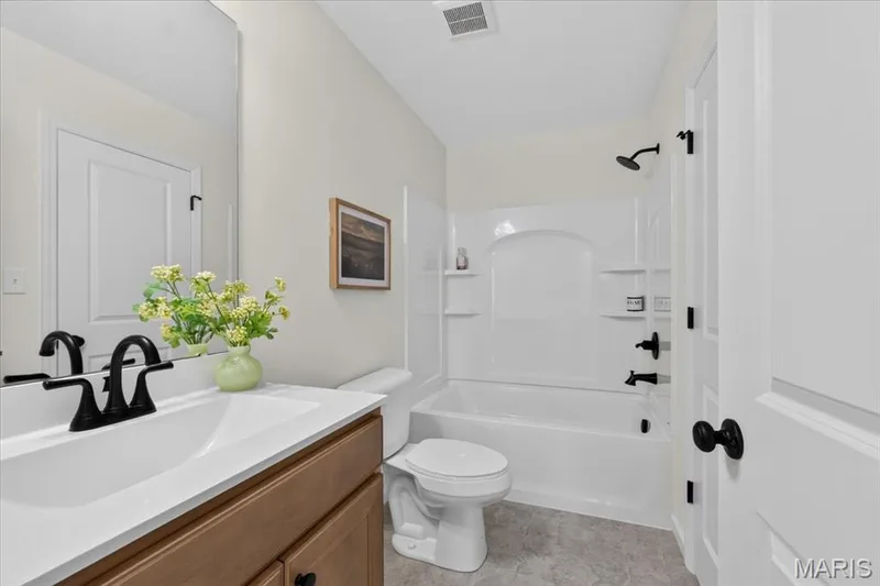 Pictures of a Bristol floor plan.  Some options shown may be optional upgrades — 108 Cottle Creek Way, Cottleville, MO 63304