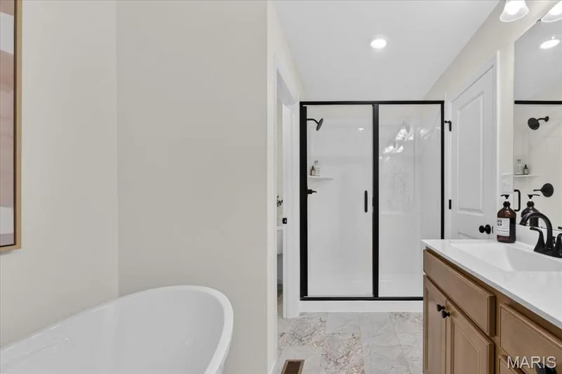 Pictures of a Bristol floor plan.  Some options shown may be optional upgrades — 108 Cottle Creek Way, Cottleville, MO 63304