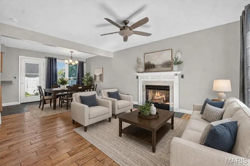 Virtual Staging  Living room/Dining room — 115 Carriage View Drive, Wildwood, MO 63040