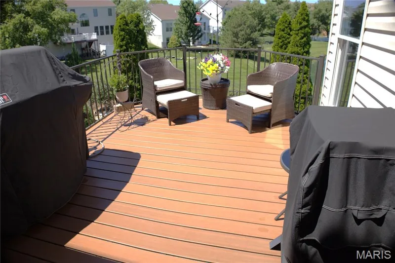 Deck off of the sunroom — 535 Garrick Place, O'Fallon, MO 63368