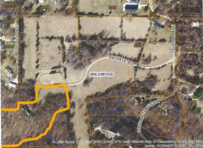 Highlighted area shows acreage included in lease. — 2731 Christy Avenue, Wildwood, MO 63040