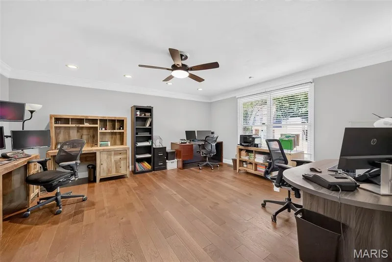 This office, through french doors, just beyond the living room on the first floor, is massive!  It would also make a great playroom! — 2024 Meadowbrook Way Drive, Chesterfield, MO 63017