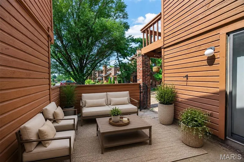 STAGED - Private Patio w/ entrance from living room & bedroom. — 408 Kipling Way #A, Weldon Spring, MO 63304