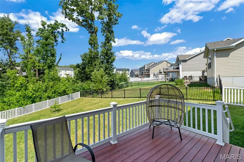 Deck off breakfast room with stairs — 425 Dusty Brook Drive, O'Fallon, MO 63366