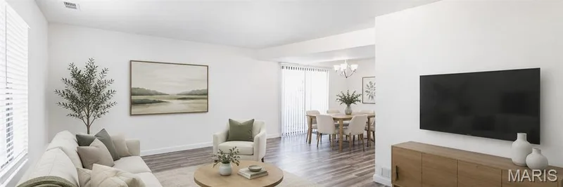 Virtually staged living/dining — 13 Dixons Court #B, O'Fallon, MO 63366