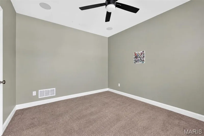 Recessed lighting, ceiling-mounted fan, carpeted flooring, and light-toned walls — 401 Hamlet Court, O'Fallon, MO 63367