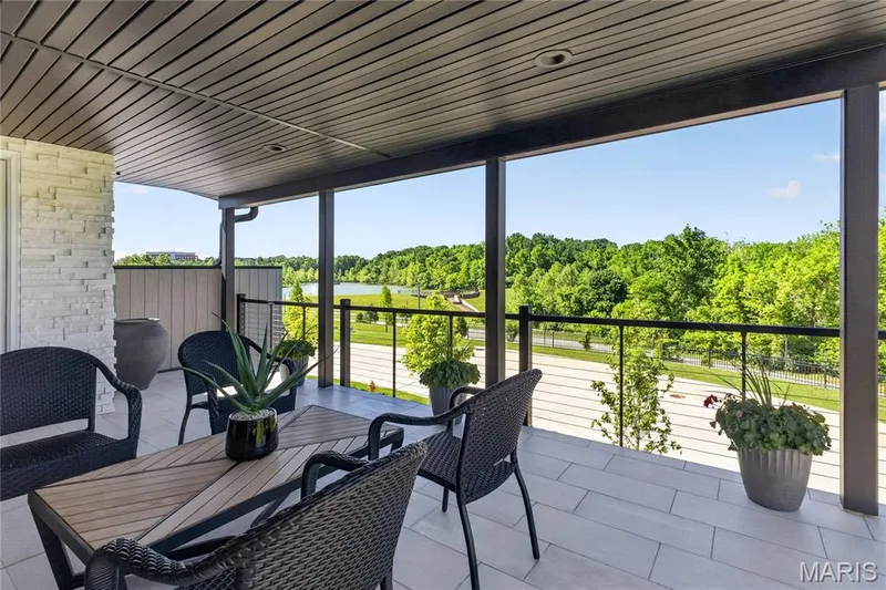 Private covered deck off second floor loft with view of the lake. — 16529 Waterfront Avenue, Chesterfield, MO 63017
