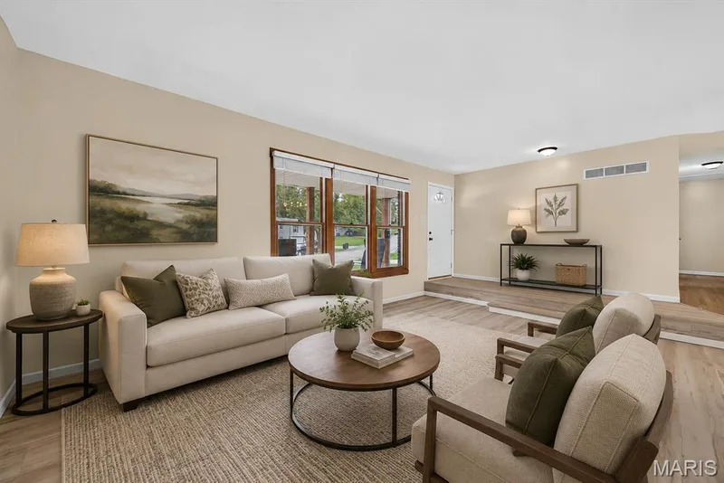 Virtually Staged Living Room — 208 Meadowlark Lane, St Charles, MO 63301