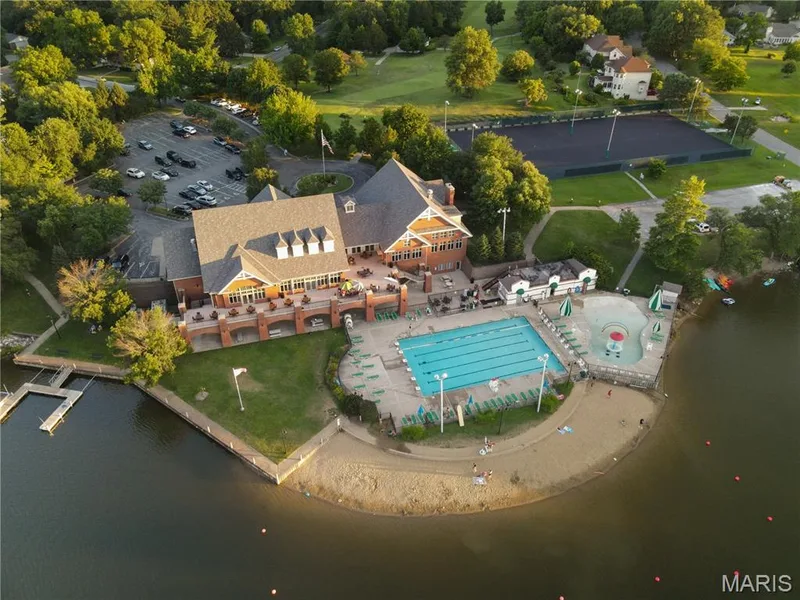 Aerial View of the LSLCA Clubhouse, Pool, Beach, Par 3 — 4 Harbor Point Court, Lake St. Louis, MO 63367