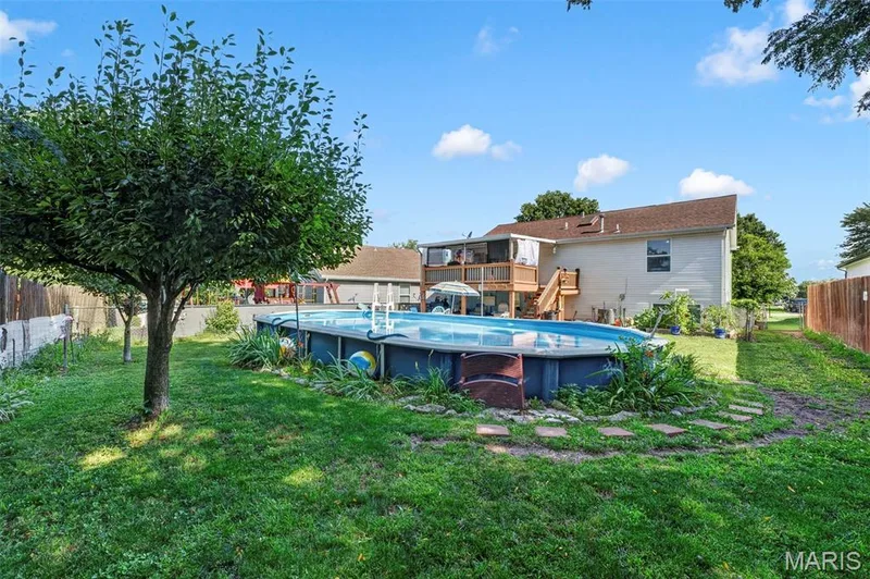 Back Yard with fruit Trees — 17 Kingspointe Court, St Peters, MO 63376