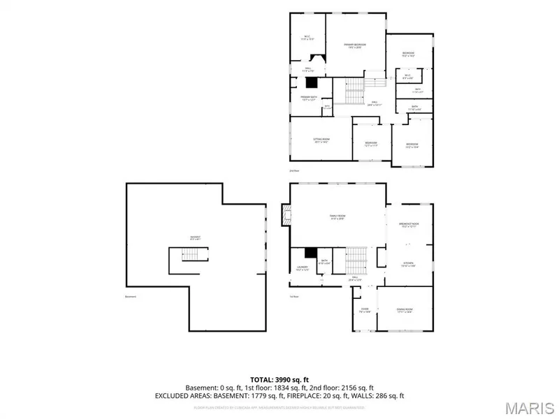 All three floors included unfinished basement — 5500 Wooded Creek Drive, O'Fallon, MO 63304