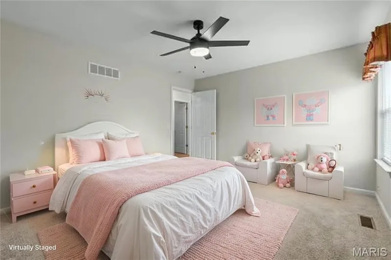Bedroom 2-Main levelNEW CarpetVirtually staged — 8085 Glen Arbor Drive, Lake St. Louis, MO 63367