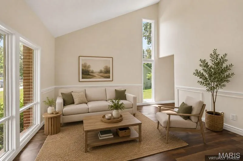 Virtually staged living room — 22 Normandy Drive, Lake St. Louis, MO 63367