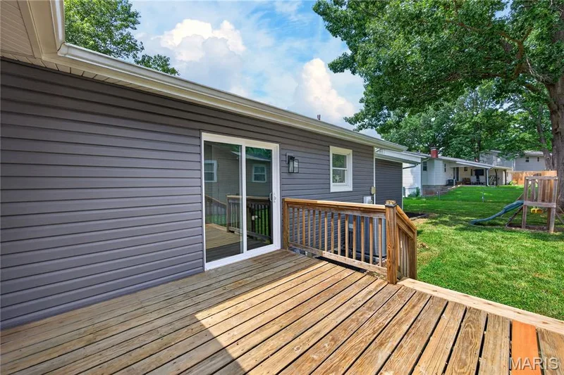 Wood Deck with Steps to Yard — 608 Mosport Drive, St Charles, MO 63304
