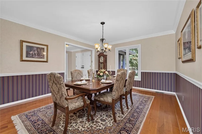 Digitally staged Dining Room — 1632 Lochcrest Drive, Chesterfield, MO 63017
