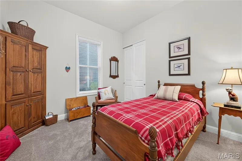 Bedroom #2 faces the Side of the Home and features a Full-Size Closet & Ceiling Light! — 6170 Suntan Drive, St Charles, MO 63301