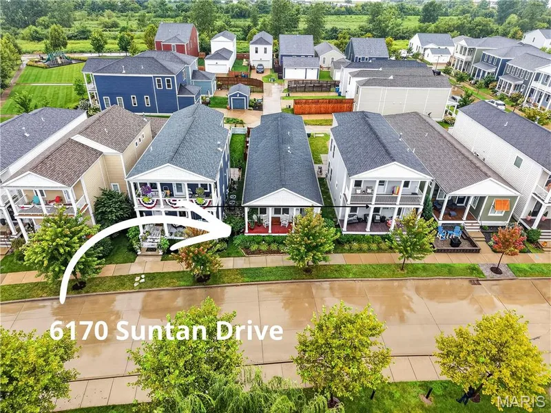 New Town features Rear Alley's to access Garages to embrace the Front Porch Feel! — 6170 Suntan Drive, St Charles, MO 63301