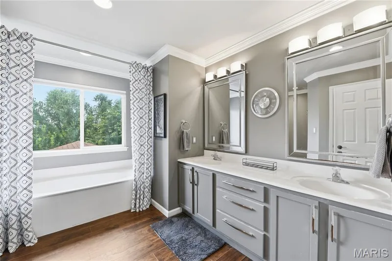 Spa-like primary bath with dual vanity — 539 Sunshine Brook Drive, Wentzville, MO 63385