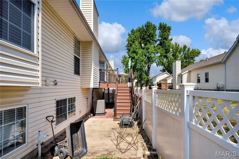Patio area with composite privacy fence — 2029 Chapel Hill Crossing, St Peters, MO 63376