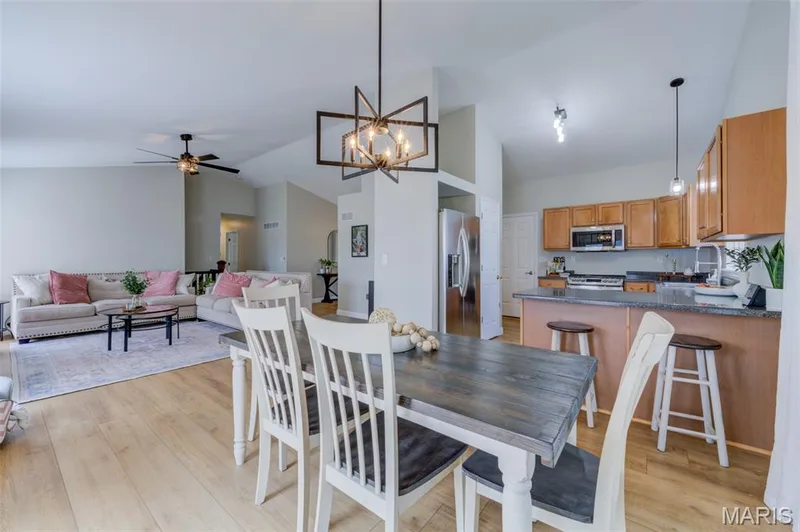 Open kitchen and dining — 109 Emerald Isle Lane, Wentzville, MO 63385