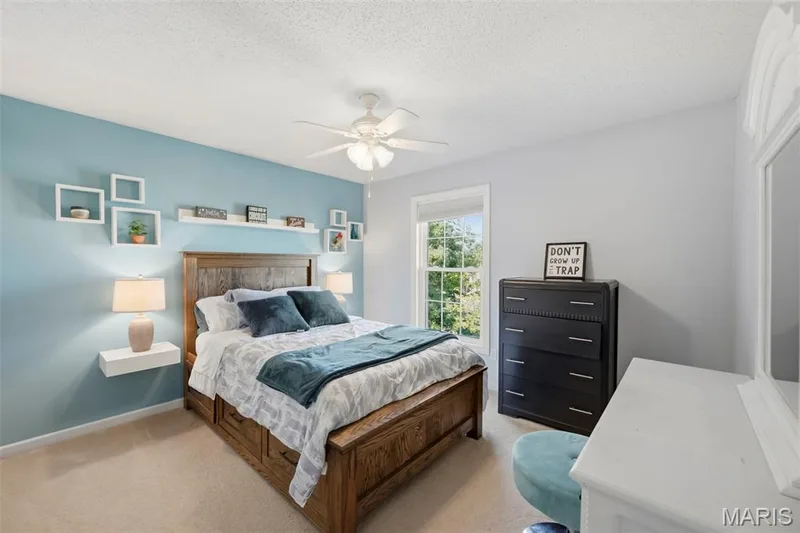 Bedroom with ceiling fan — 2 Emmons Court #1294, O'Fallon, MO 63368