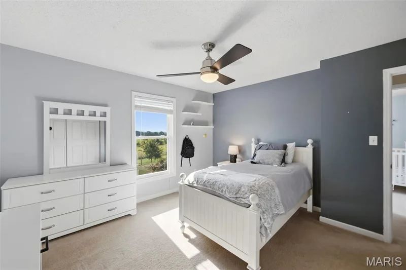 Bedroom with ceiling fan — 2 Emmons Court #1294, O'Fallon, MO 63368