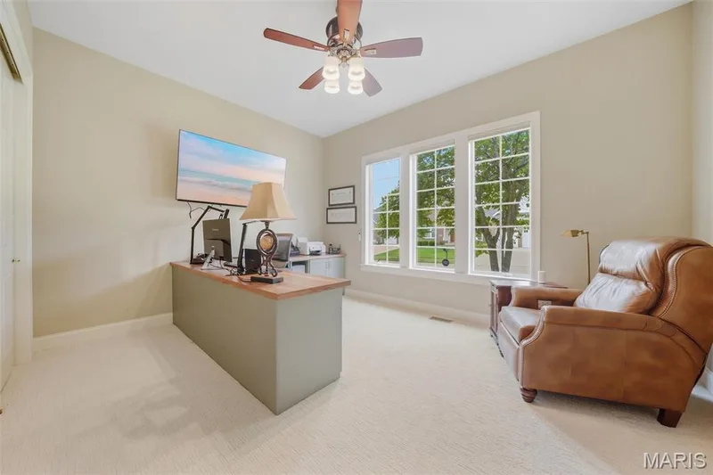 Second bedroom on the main floor currently used as a home office — 1931 Chesterfield Ridge Circle, Chesterfield, MO 63017