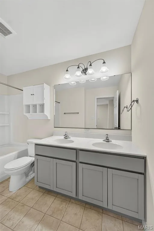 Second Floor Full Bath with Double Sink — 108 Tiber Way, St Charles, MO 63301