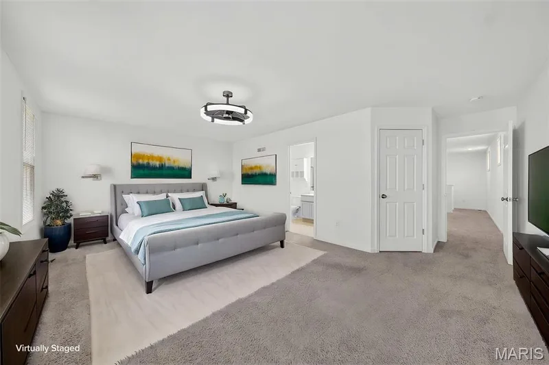 Primary Bedroom - Virtually Staged — 108 Tiber Way, St Charles, MO 63301