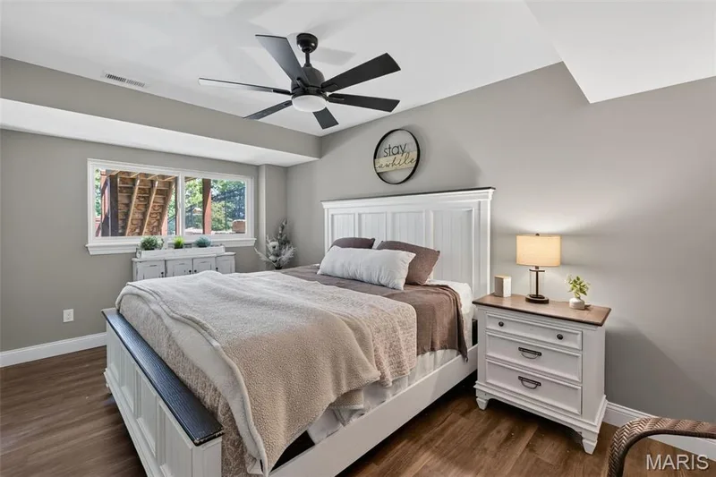Bedroom with Egress Window in the Finished Lower Level — 517 Stonewolf Creek Drive, Wentzville, MO 63385