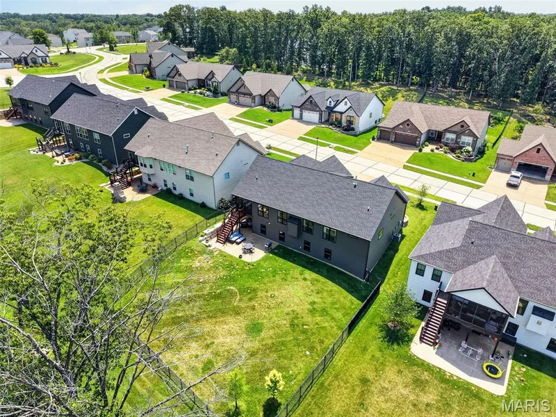 Aerial View of the Back of the Home — 517 Stonewolf Creek Drive, Wentzville, MO 63385