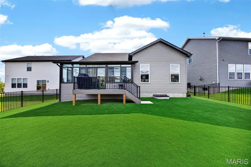 Backyard with Synlawn and fenced — 204 Randlin Drive, Lake St. Louis, MO 63367