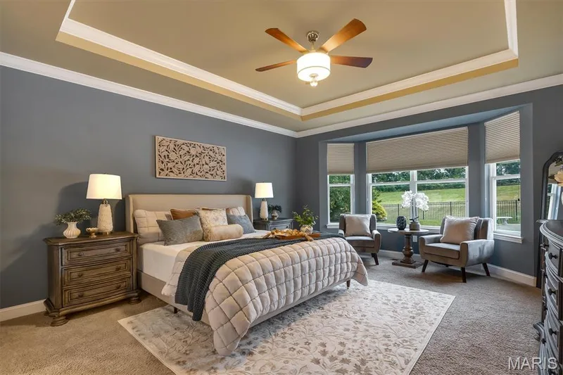 Primary Bedroom with Tinted Windows and Custom Shades — 11090 Stonebridge Lane, Wentzville, MO 63385