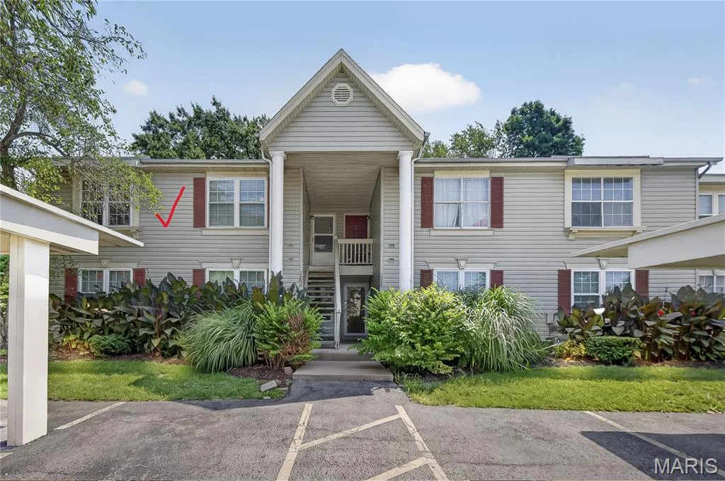 Front Elevation of Second Floor Condo, on Left, Identified with Red Check Mark — 1044 Sugar Creek Court #5, St Peters, MO 63376
