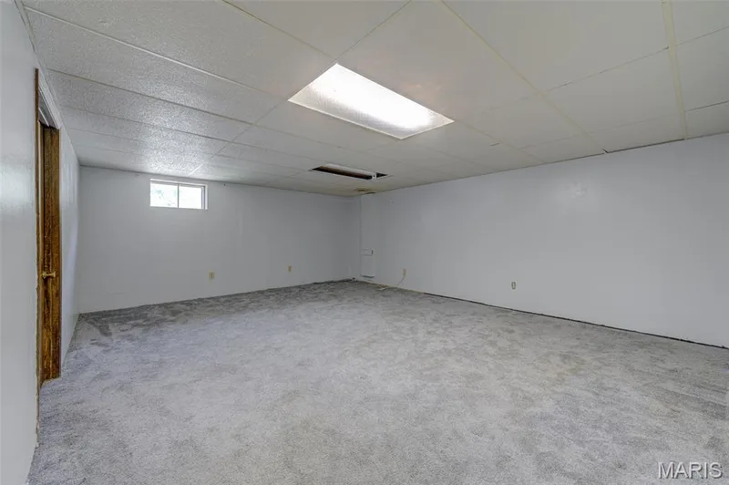 The lower level recreation room.  The basement walk-out door is to the  left. — 3357 Glendale Avenue, St Charles, MO 63301