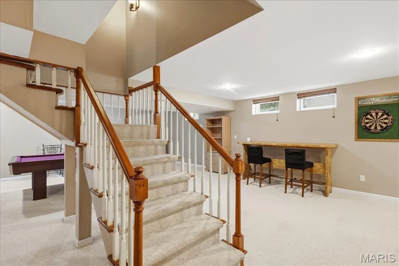 Partially finished lower level with recreation/game areas. — 175 Beacon Point Lane, Wildwood, MO 63040