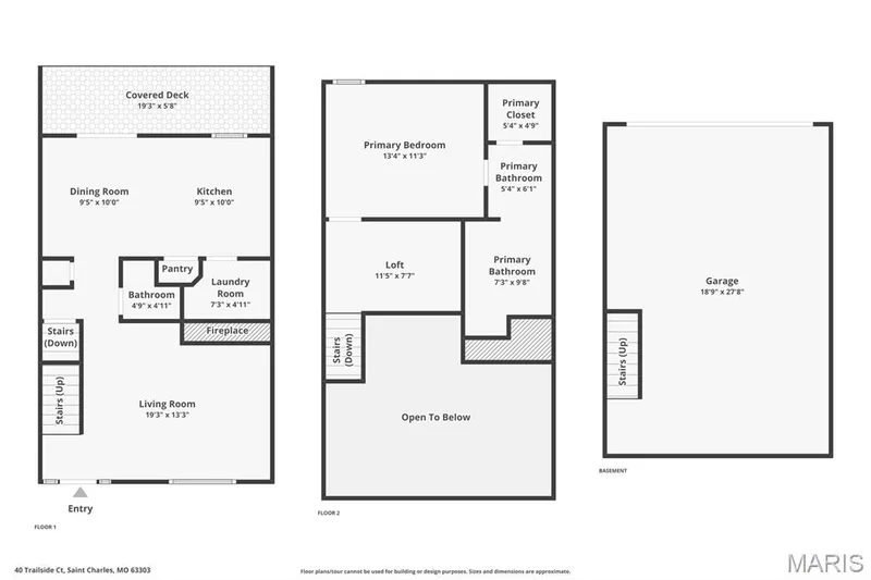 1st and 2nd floor and Basement with Garage — 40 Trailside Court #2, St Peters, MO 63303