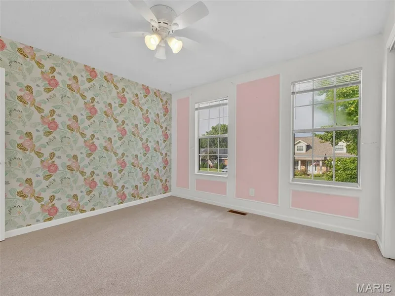 Bedroom 3, with brand new carpet and lighted ceiling fan. — 34 Shadow Creek Drive, St Peters, MO 63376