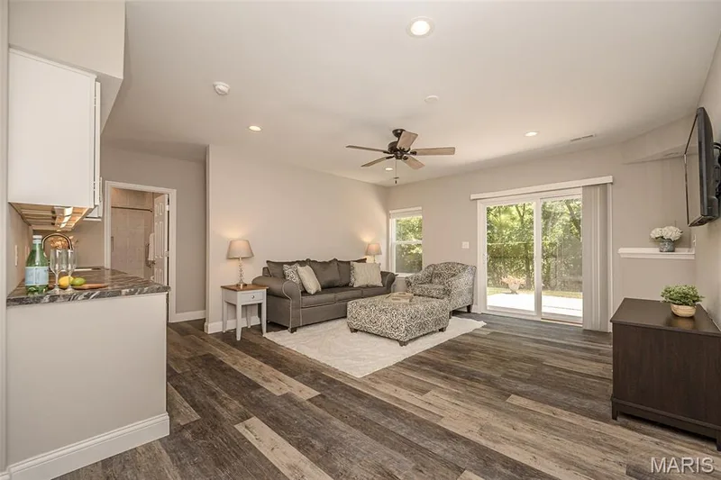 The lower level of this home is gorgeous! Featuring 9' ceilings, ample storage space, a spacious family room, kitchenette, the 3rd bedroom and a beautiful bathroom. — 249 Belmonte Circle, O'Fallon, MO 63368