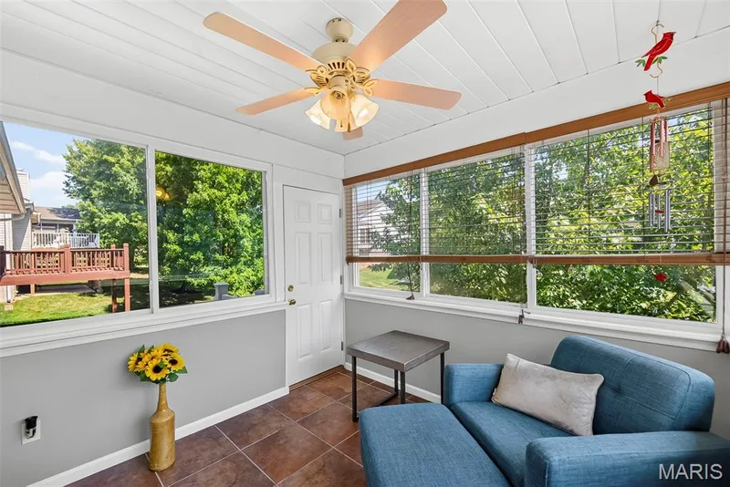 3 season room with windows & stairs to yard. — 306 Villa Tuscany Court #10B, O'Fallon, MO 63366