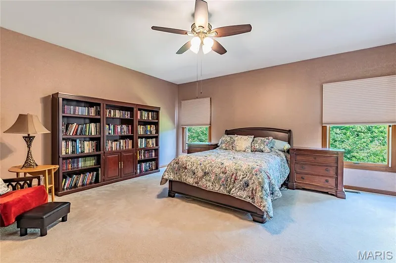 Master Suite, features a lovely view of the Backyard and Garden area. — 17507 Summit View Place Cove, Glencoe, MO 63038