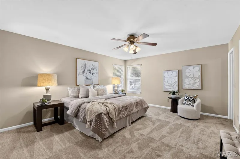 Primary suite with 2 closets...one is a walk-in. — 582 Prentice Drive, St Peters, MO 63376