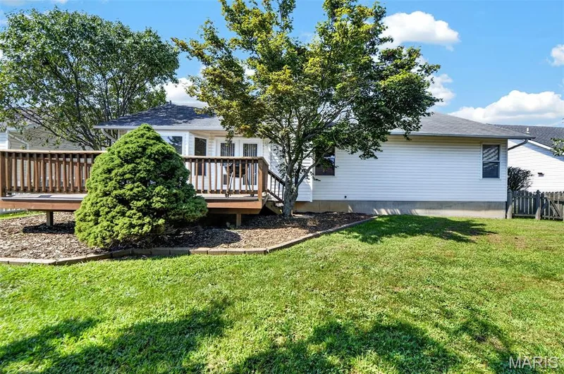 Deck with stairs to the yard. — 582 Prentice Drive, St Peters, MO 63376