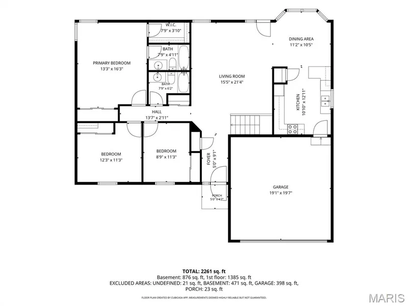 main level floor plan - dimensions should be verified — 582 Prentice Drive, St Peters, MO 63376