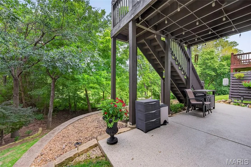 Patio and Terraced Back Yard Backing to Trees — 2322 Wills Hollow Drive, St Peters, MO 63376