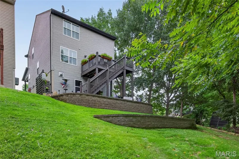Rear Elevation and Terraced Back Yard — 2322 Wills Hollow Drive, St Peters, MO 63376